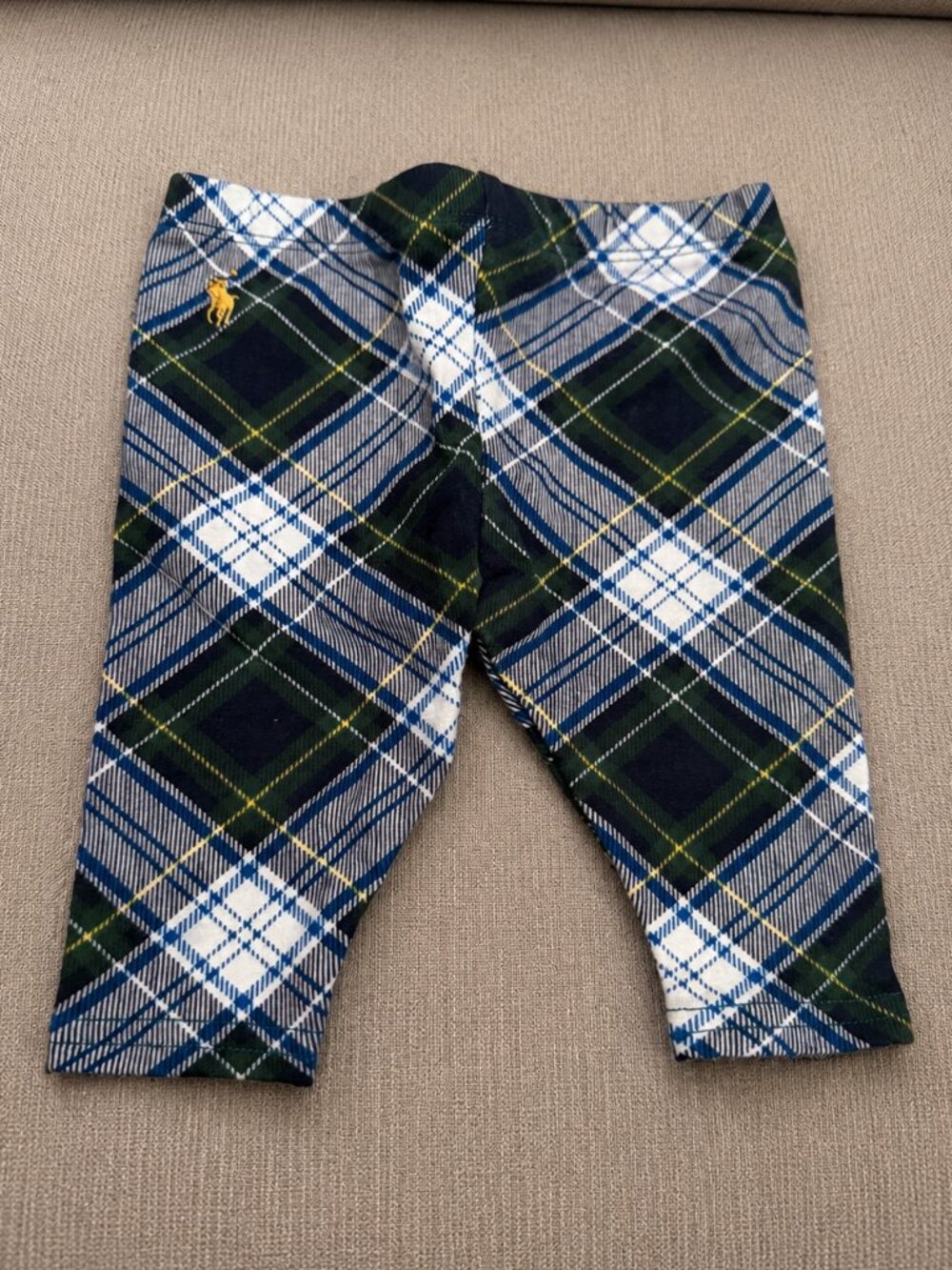 Ralph Lauren Baby Girls Plaid Leggings Pants Green Navy 12M